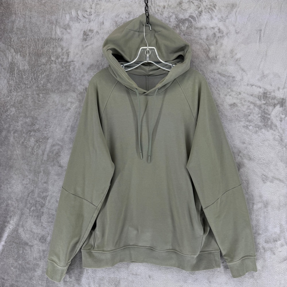 Lululemon City Sweat Pullover Hoodie Mens Large Olive Green M3AUPS Raglan Sleeve